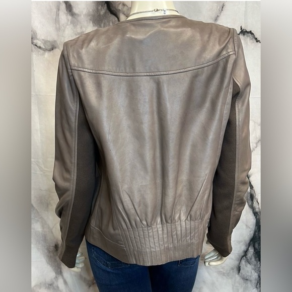 Trouvé Gray/Taupe Leather Jacket - Picture 2 of 16